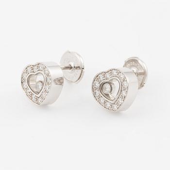 Chopard, earrings, "Happy diamonds", 18K white gold with brilliant-cut diamonds.
