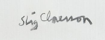 Stig (Slas) Claesson, Nainen sinisillä korvakoruilla.