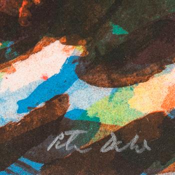 Peter Dahl, färglitografi, signerad Peter Dahl.