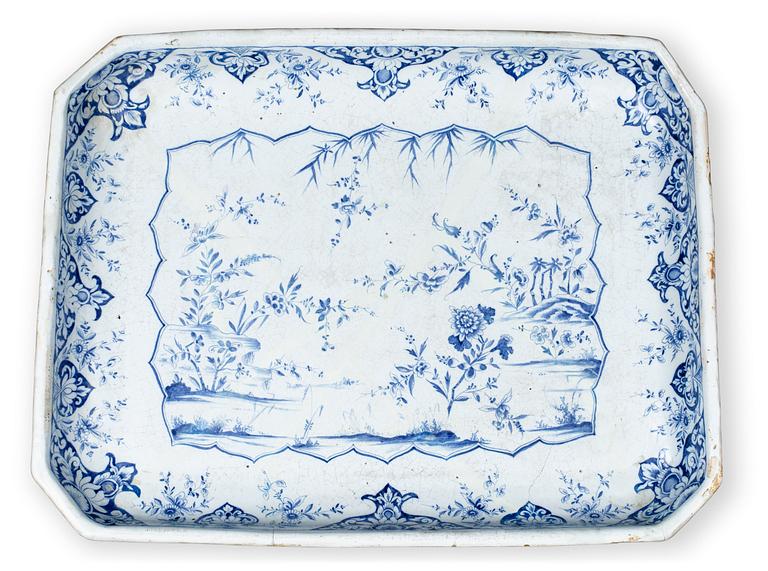 A Swedish Rörstrand faience tea table dated 1745.