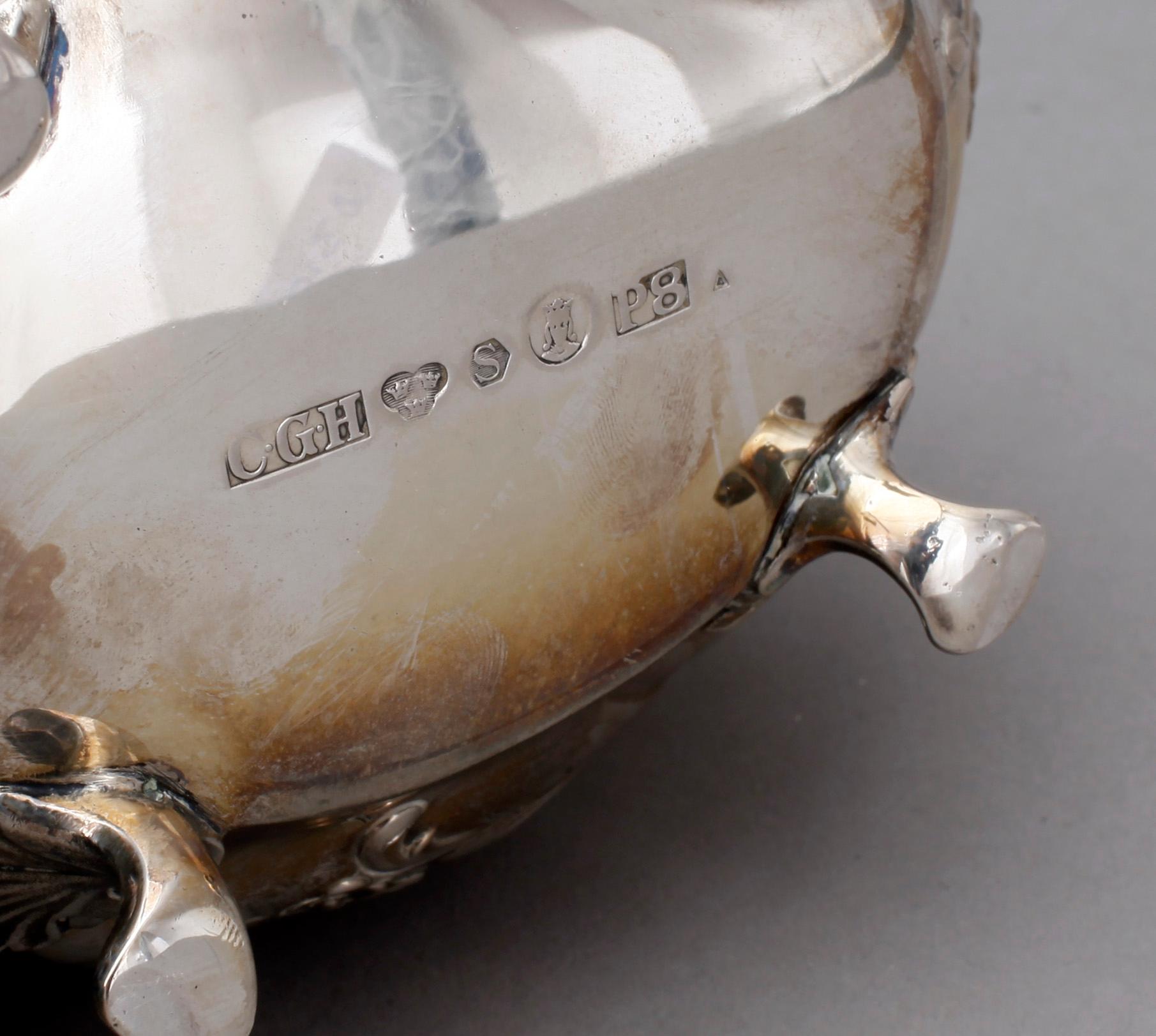 KAFFESERVIS, silver, CG Hallberg, Stockholm 1941. Total vikt ca 1317 gram.