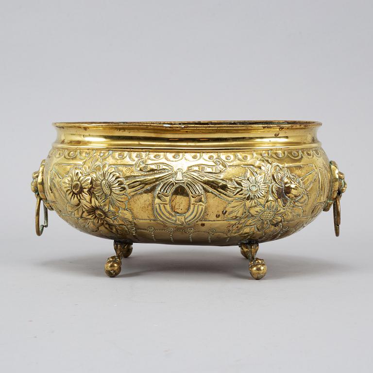 A 19th century brass jardiniere.