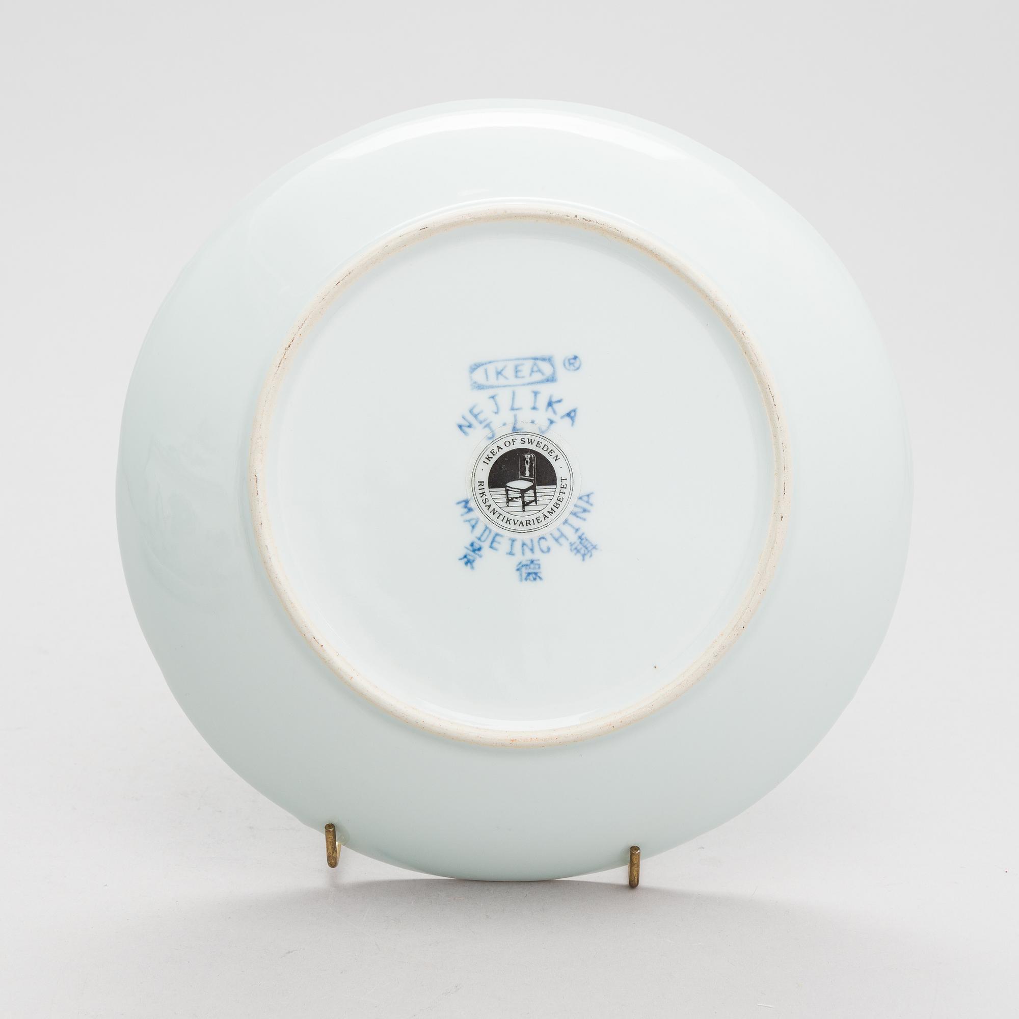 Servisdelar, 12 st, porslin, "Nejlika", IKEA, ur IKEA:s 1700-talsserie, 1990-tal.