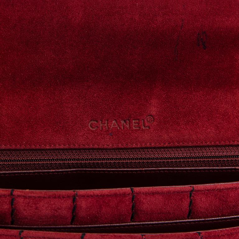Chanel, a Suede Chocolate bar flap bag, 2000-2002.