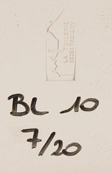 Bengt Lindström, a ceramic relief, signed and numbered 7/20 verso.