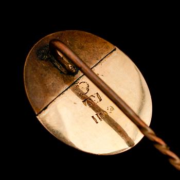 KRAVATTNÅL, 18 k, empire, 1800-tal.