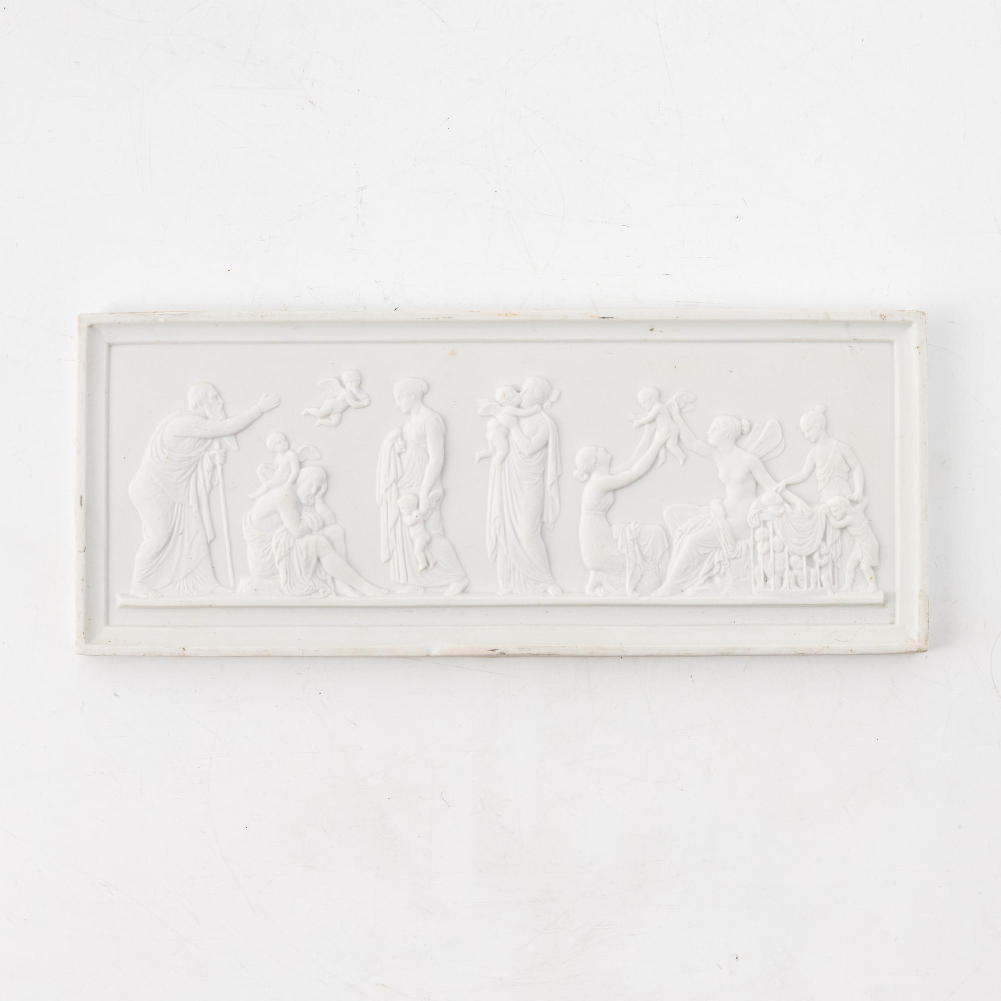 Bertel Thorvaldsen, efter, relief, parian, Royal Copenhagen, 1800-talets slut.
