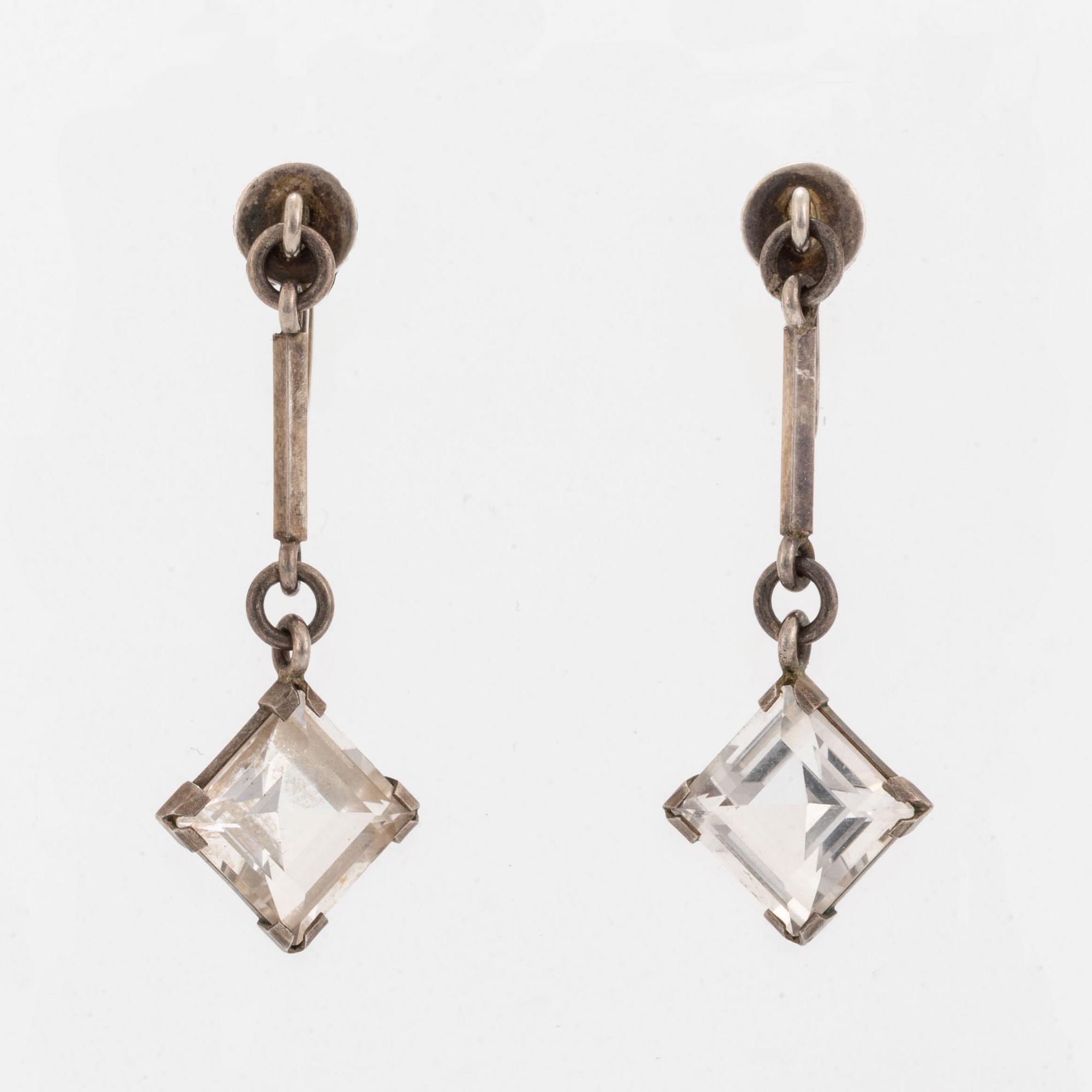 Wiwen Nilsson, silver and rock crystal earrings.