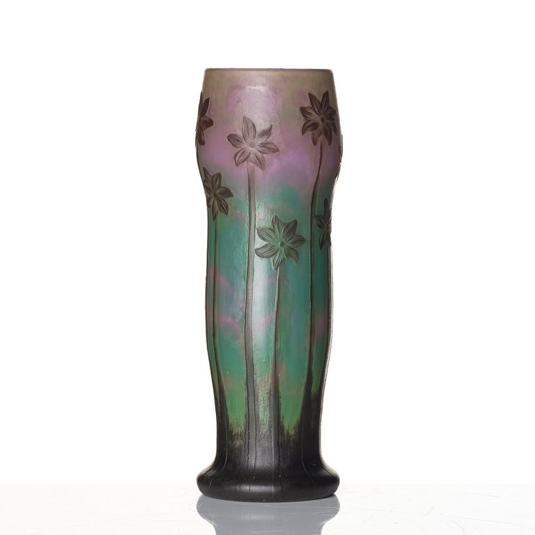 Axel Enoch Boman, an Art Nouveau cameo glass vase, Reijmyre Glassworks, Sweden, 1910.