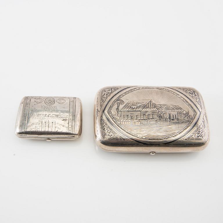 Boxes 2 pcs silver Moscow late 19th century.