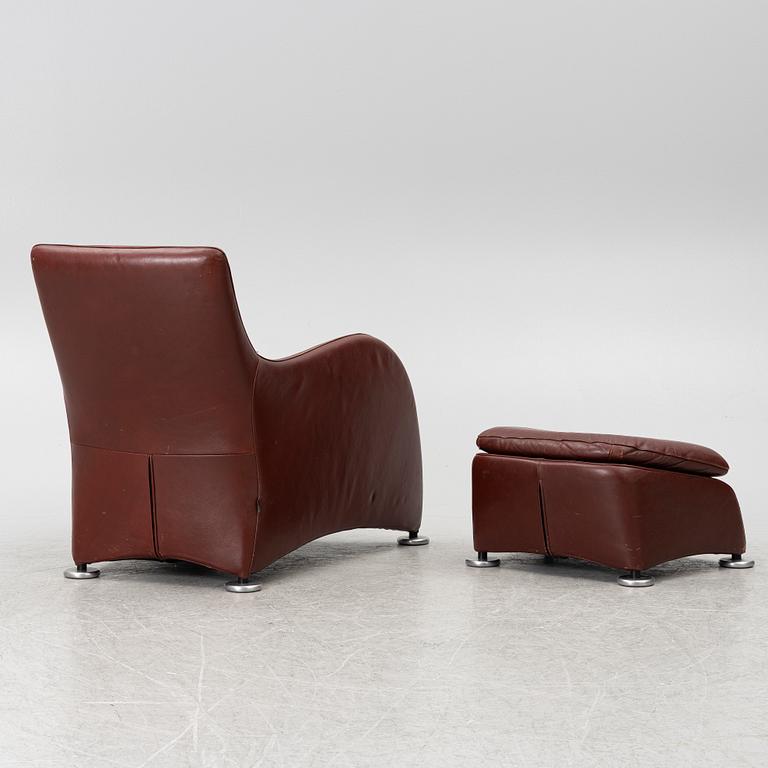 Gerard van den Berg, Armchair with footstool, "Loge", Montis, Netherlands, late 20th century.