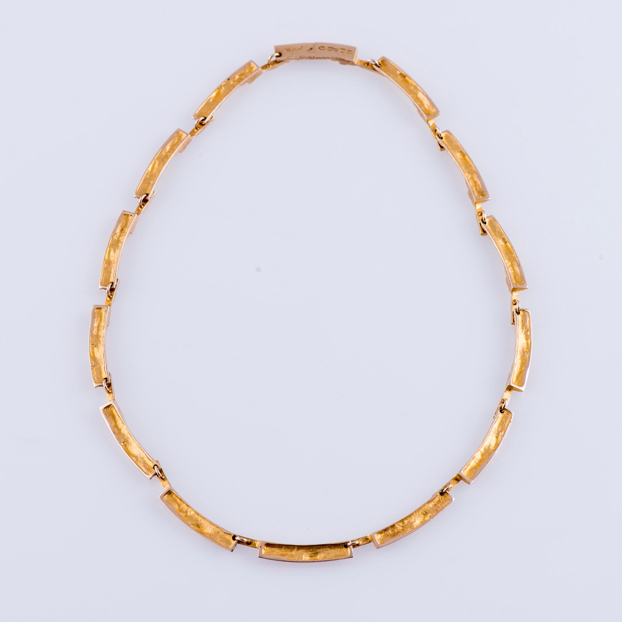 BJÖRN WECKSTRÖM, COLLIER Tundra, 14K guld. Lapponia 1967. Vikt 30 g.