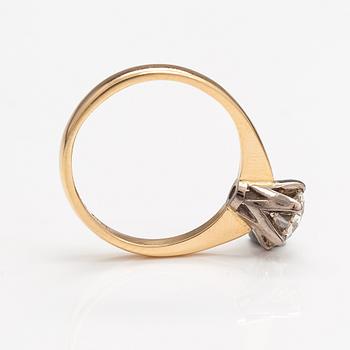 Ring, 14K guld, diamant ca 1.25 ct. GIA-certifikat.