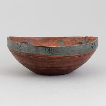 A BOWL, signed ONS and dated 1820.