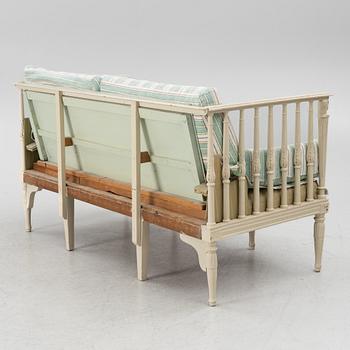 A Gustavian sofa, late 18th century.