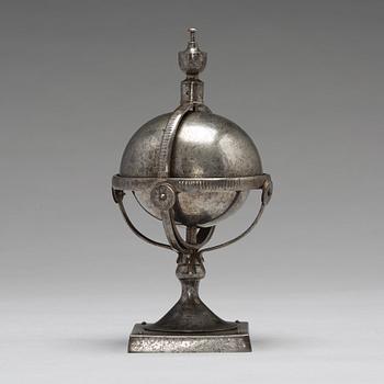 A Steel Globular Inkstand, Tula, 19th century.