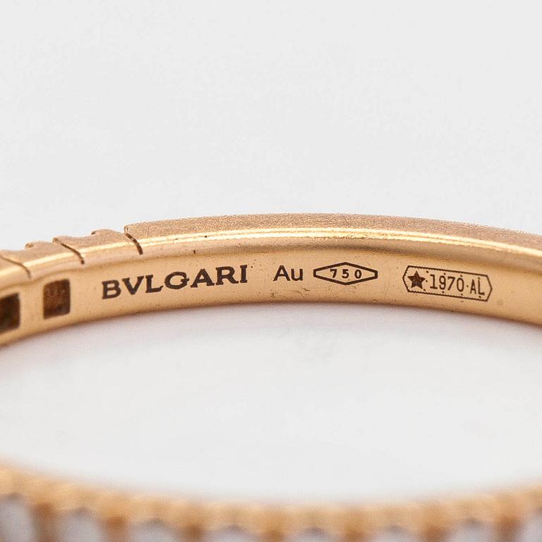 Bulgari, sormus, puoliallianssi, 18K kultaa ja timantteja.