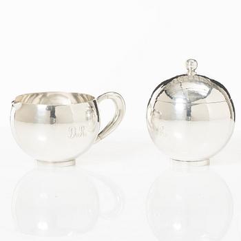 Georg Jensen, a set of four pieces tea and coffee service, sterling silver, design Johan Rohde, 533 and 787, Copenhagen.