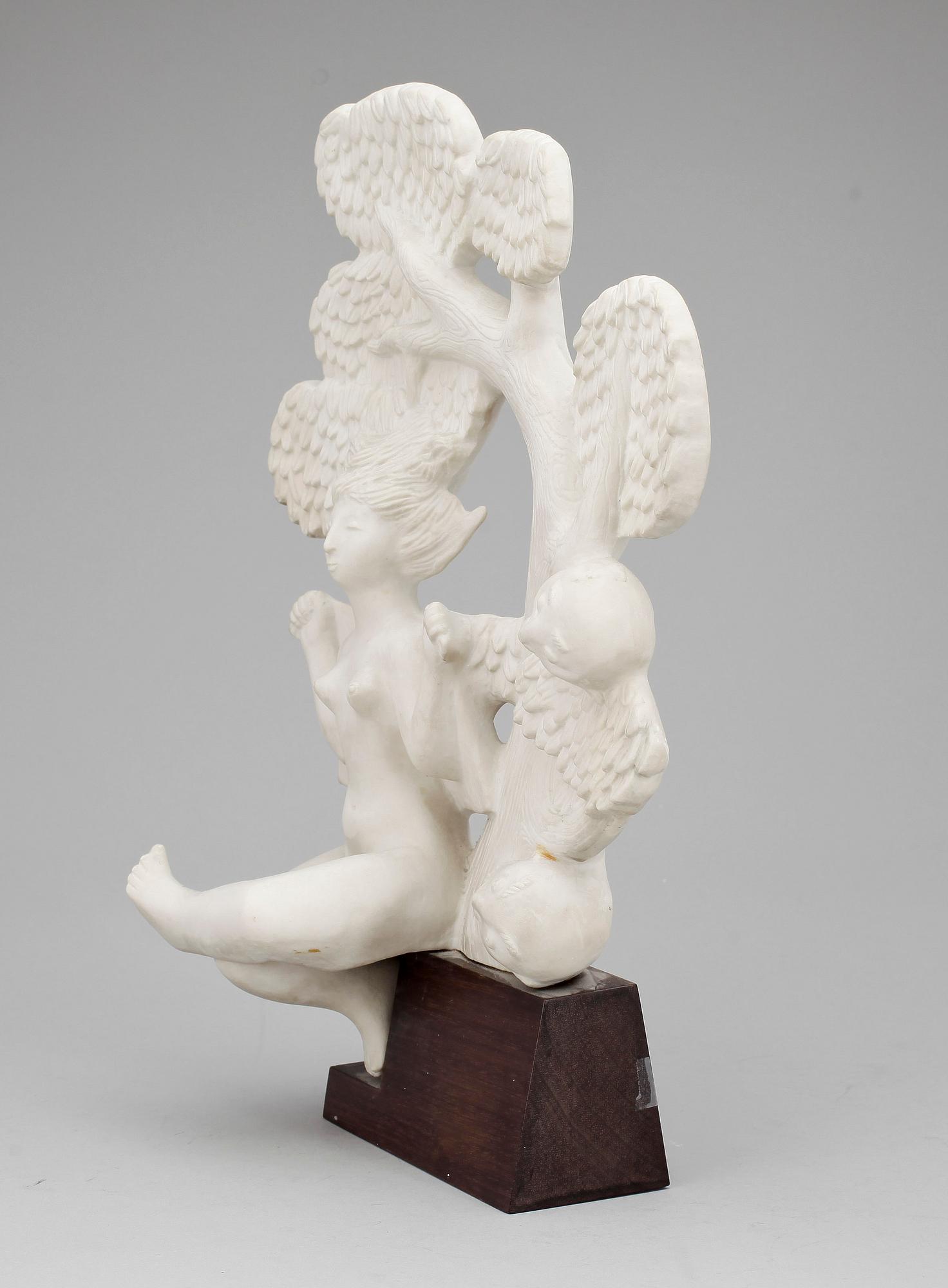 STIG LINDBERG, skulptur, parian, Gustavsberg studio, sign o numr 10/500.