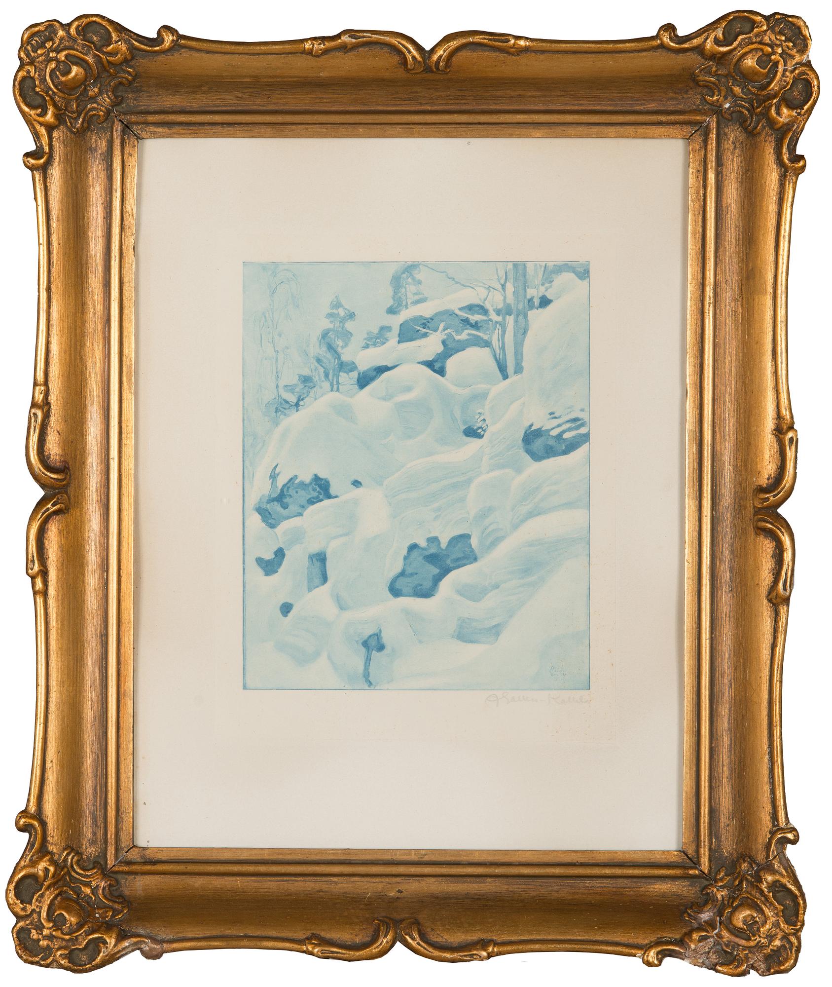 Akseli Gallen-Kallela, "Ilveslouhikko" (Rock cairn under snow).