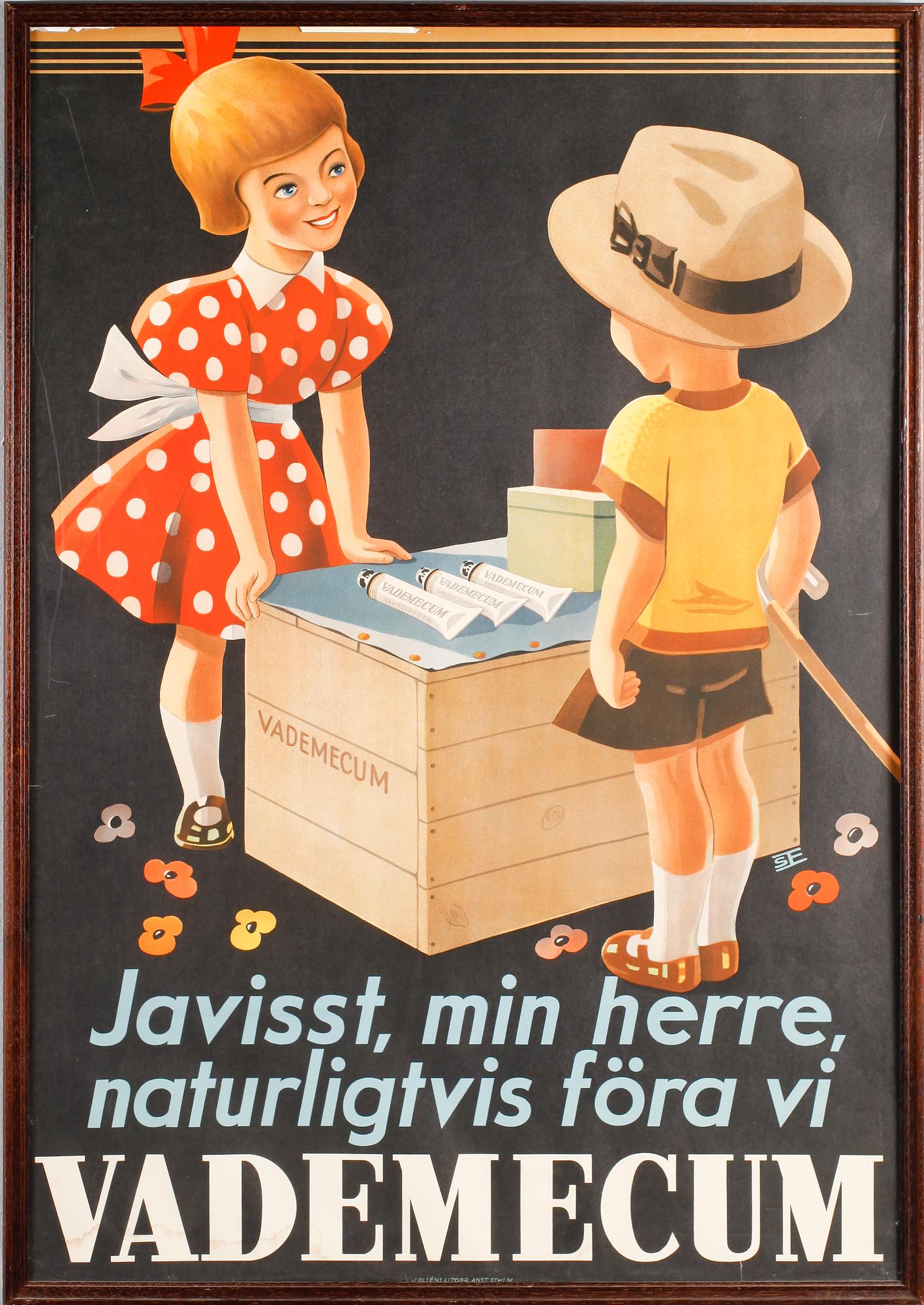 REKLAMAFFISCH, litografiskt tryck, "Vademecum", 1935.
