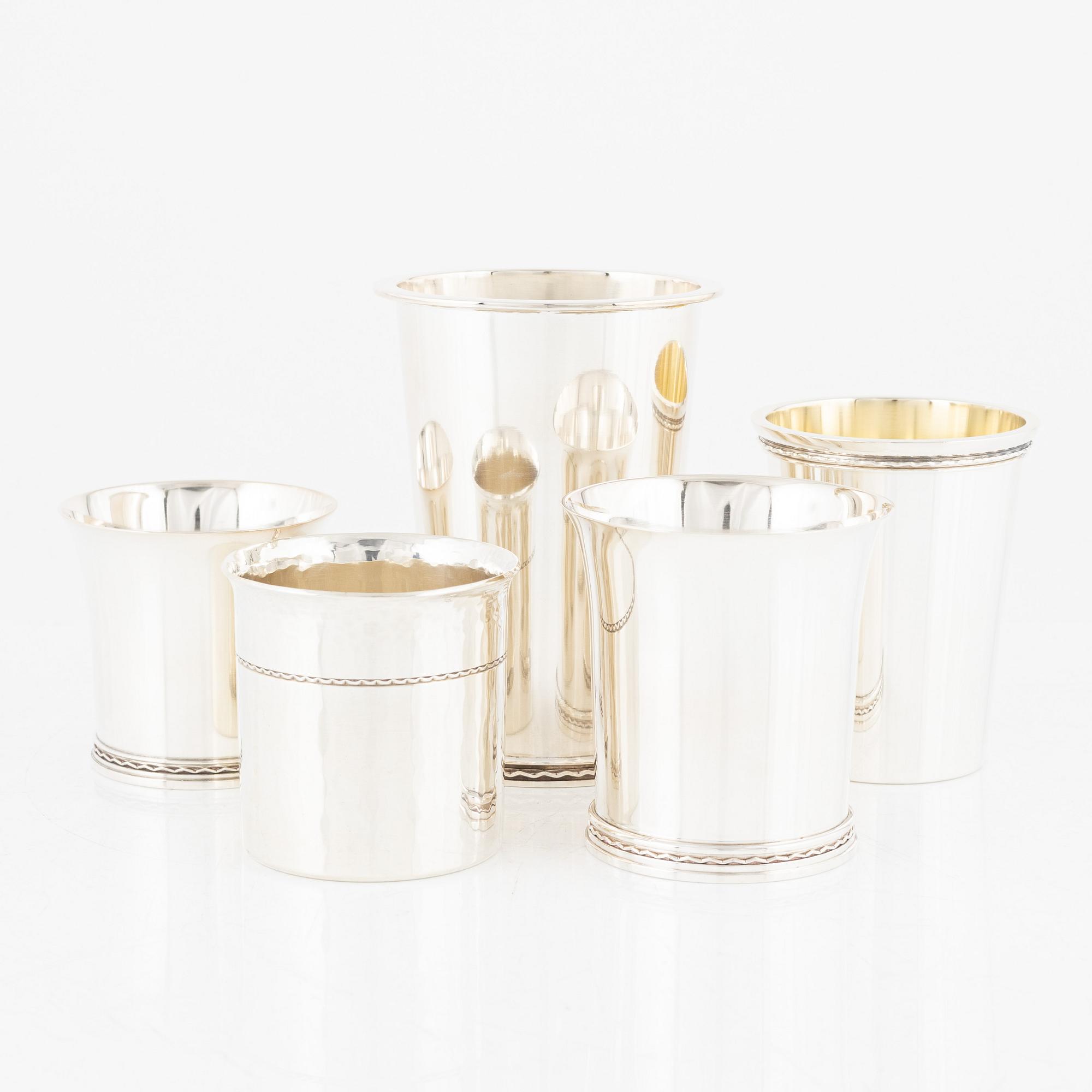Råström och Gillgren, bägare, silver, 5 st, 1968-1972.