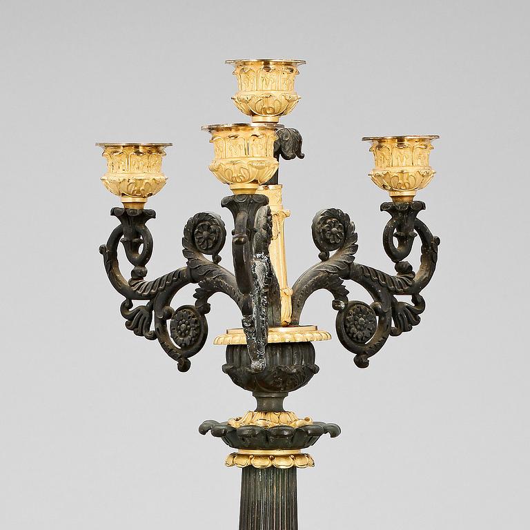 KANDELABER, senempire, Frankrike 1820/1830-tal.