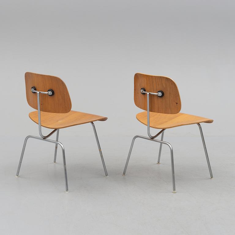 CHARLES & RAY EAMES, a pair of DCM chairs from Herman  Miller.