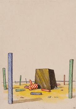 Sten Eklund, coloured etching, 1981, signed 7/50.