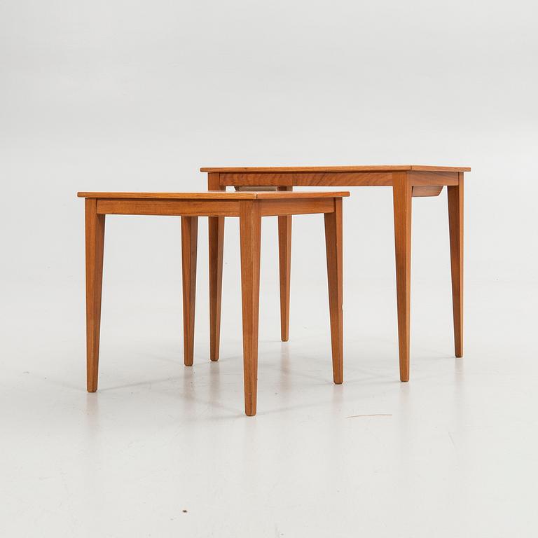 Game table, 2 pieces, mid-20th century.