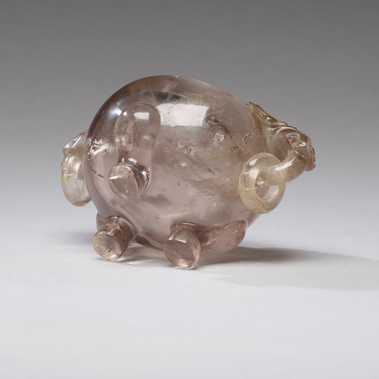 A rock chrystal censer with cover, Qing dynasty (1644-1912).