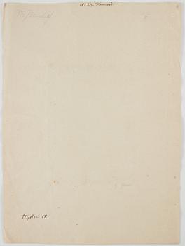 MARTEN DE VOS, hans krets. Osignerad. Bild 24 x 17,5 cm (Uppklistrad på papper 47,5 x 35 cm).