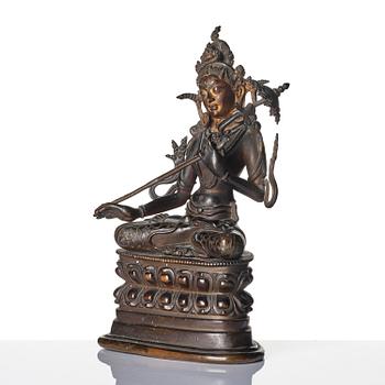 A Pala revival bronze figure of Sitatapatra, Tibet, known as the 'the white parasol Goddess', 18th century.