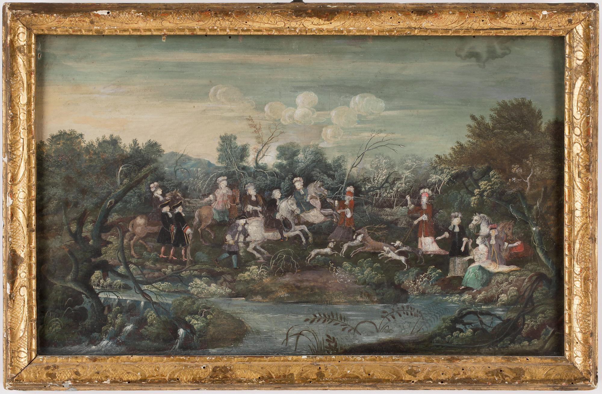 OKÄND KONSTNÄR, gouache. Tysk skola, 1700-tal.