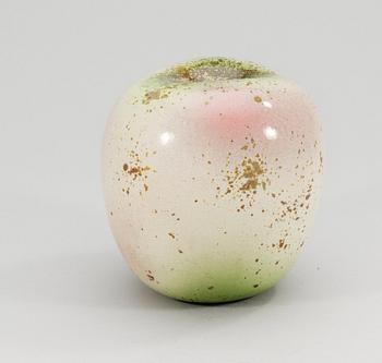 A Hans Hedberg faience apple, Biot, France.