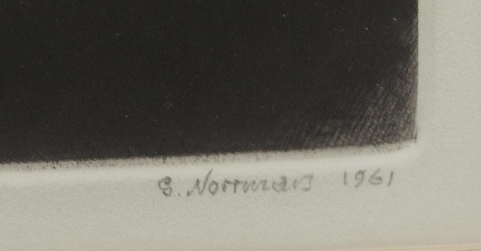 GUNNAR NORRMAN, tornål, signerad och daterad 1961, numrerad 10/15.