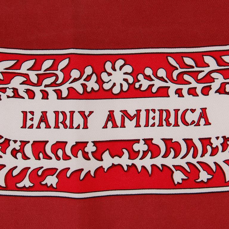 SCARF, siden, "Early America", design Francoise De La Perriere, Hermès, Paris.
