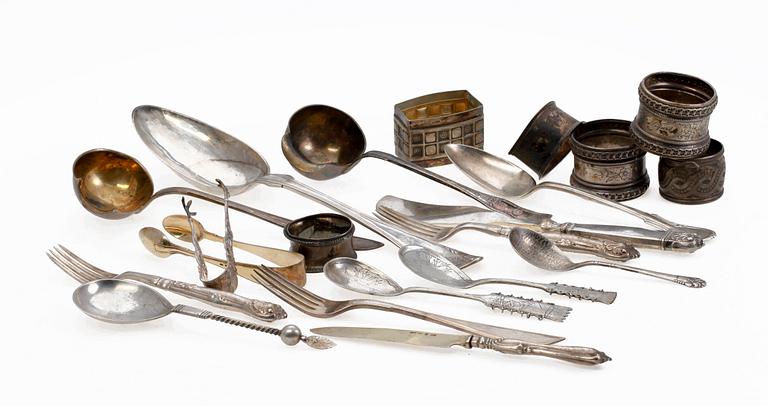 PARTI SILVER,  20 delar. Bl a G Wallin, Stockholm, 1853.