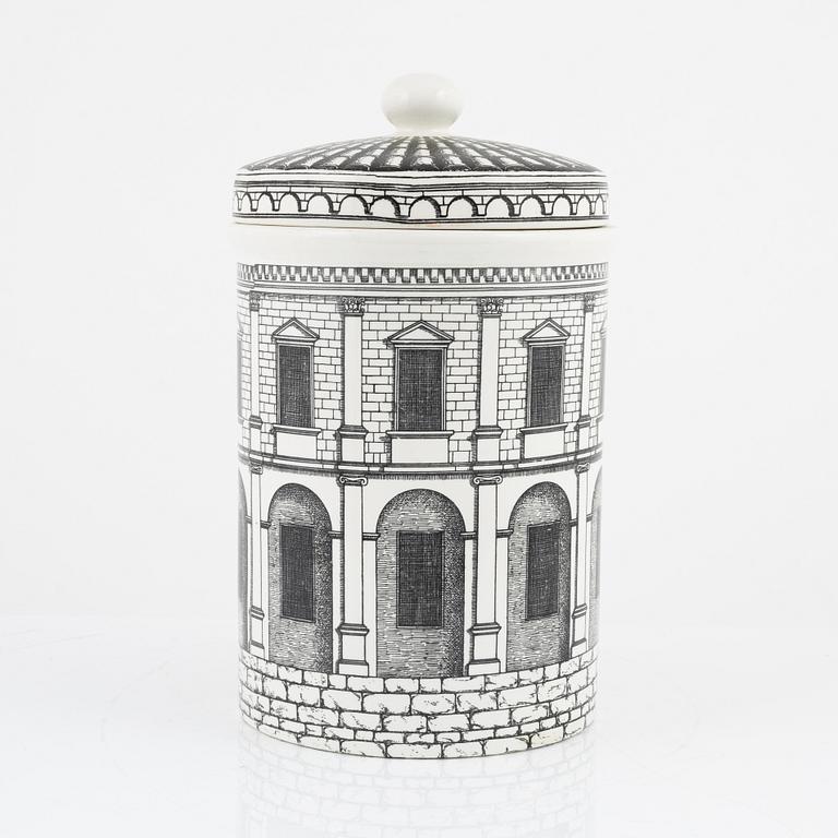 Piero Fornasetti, an earthenware covered jar, Milano, Italy.