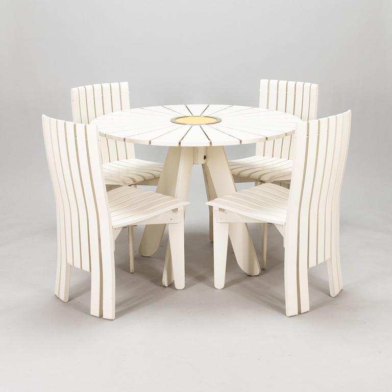 Alvar Aalto, a 5-piece 'Aurinko' (Sun-series) garden furniture suite for Artek 2009.