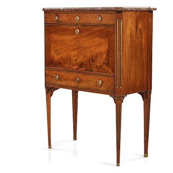 A mahogany-veneered late Gustavian secretaire by A. Scherling (master 1771-1809).