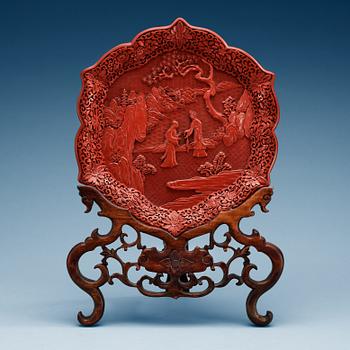 1293. A red lacquer tray, Qing dynasty (1644-1912).