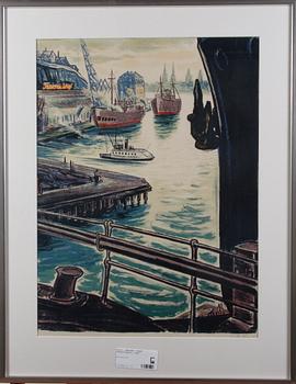 Folke Persson · PERSSON, FOLKE. Färglitografi, sign.