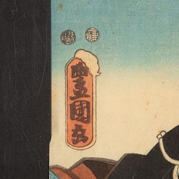 Utagawa Kunisada, Skådespelarporträtt som samuraj.