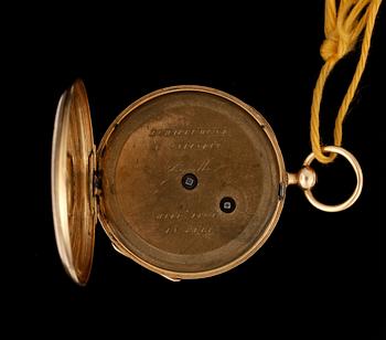 FICKUR, 18k guld, omkring 1900. Vikt 27,8g.