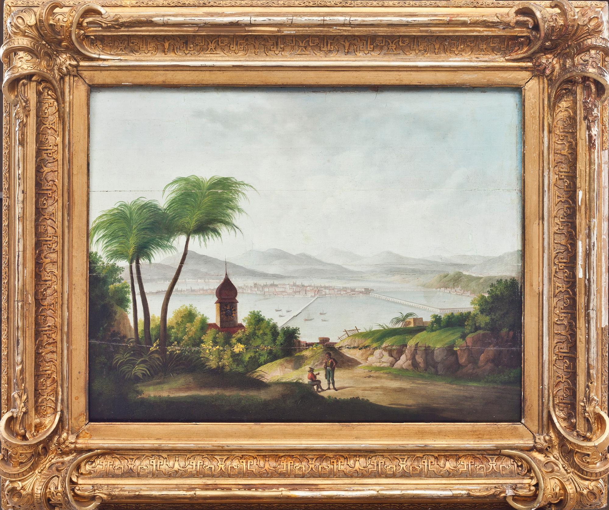 OKÄND KONSTNÄR, olja på pannå, ej signerad. 1800-tal.