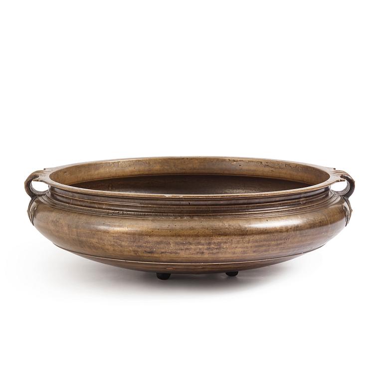 A large bronze Vessel/Urli, India, 19th century.