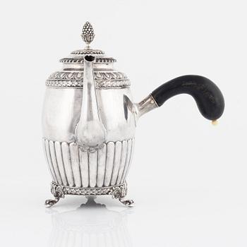 Kaffekanna, silver Johan Petter Grönvall, Stockholm, 1835.
