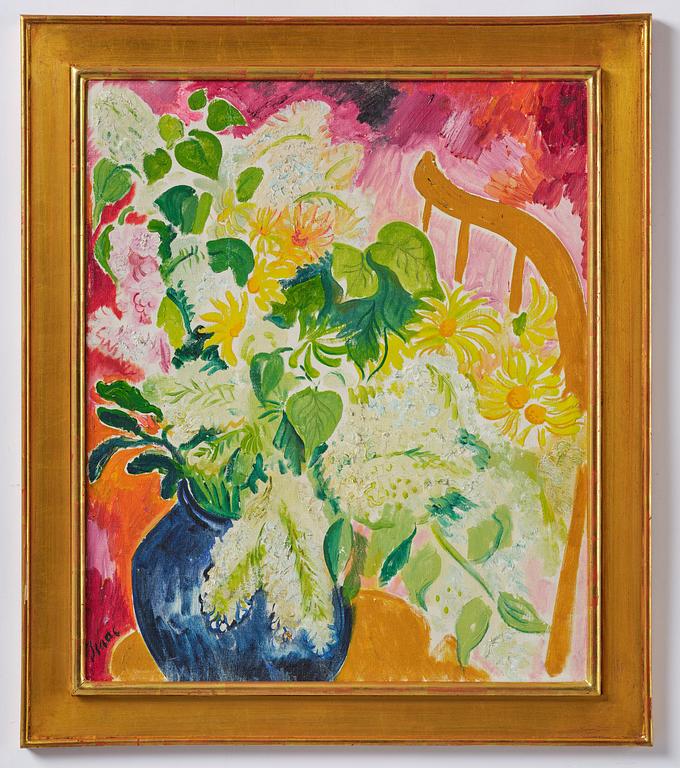 Isaac Grünewald, Blomster i blå vas.