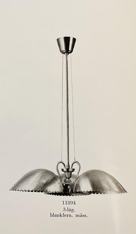 Harald Notini, taklampa, modell "11894", Arvid Böhlmarks Lampfabrik, Stockholm, 1950-tal.